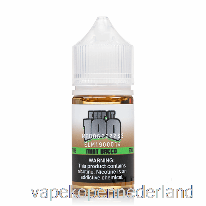 Vape Nederland Munt Baccozouten - Bewaar Het 100 - 30 Ml 20 Mg
